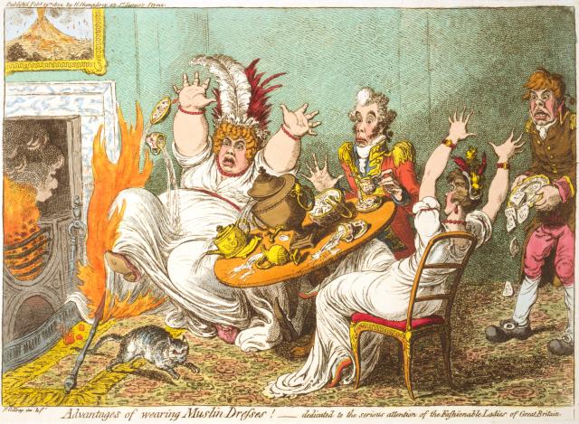 Gillray - "The Advantages of Muslin Dresses"